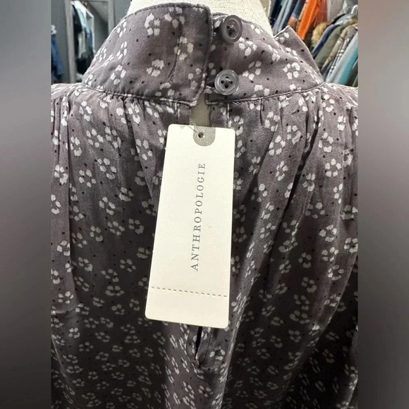 Anthropologie Cloth & Stone Women Small Keyhole Tank Top Blouse Gray Floral NWT - Picture 8 of 10